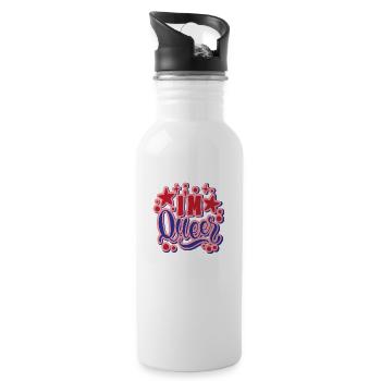 I´m Queer - Trinkflasche mit integriertem Trinkhalm - Weiß - Rechts
