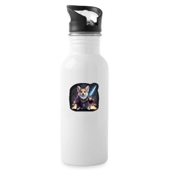 CorgiKreuz Chevalier - Gourde avec paille intégrée - blanc - Droite