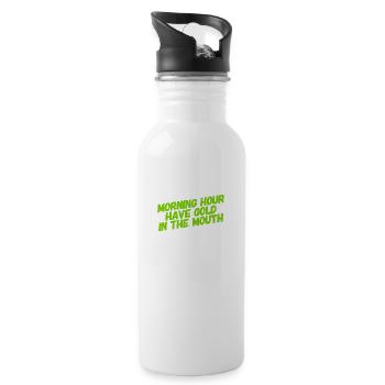 ich bin ein Frühaufsteher - Trinkflasche mit integriertem Trinkhalm - Weiß - Rechts