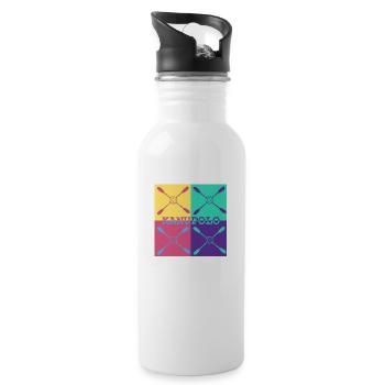 Kanupolo - stylisch und sportlich - Trinkflasche mit integriertem Trinkhalm - Weiß - Rechts