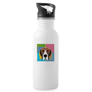 Pop Art Dog - Water bottle with straw - white - Right