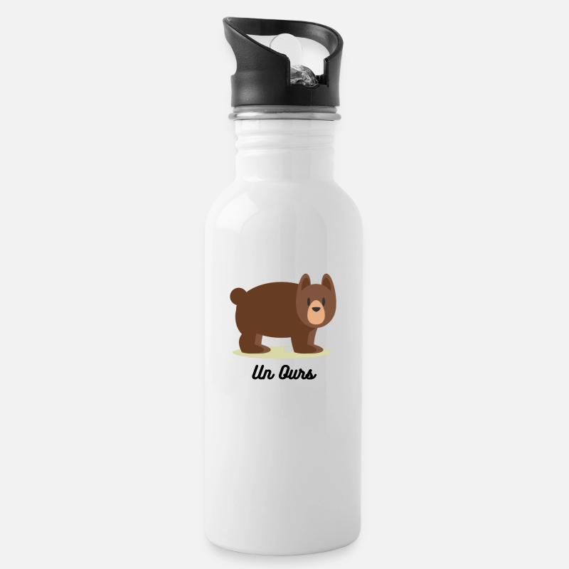 Un Ours - Gourde avec paille intégrée - blanc