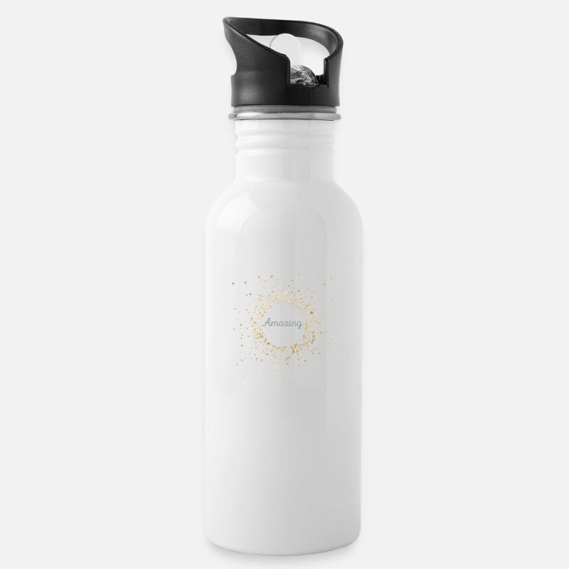 Amazing - Trinkflasche mit integriertem Trinkhalm - Weiß