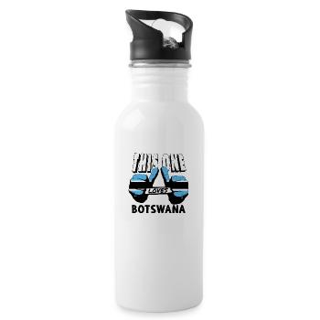 Botswana Flagge Botswana Fahne Afrika - Trinkflasche mit integriertem Trinkhalm - Weiß - Rechts