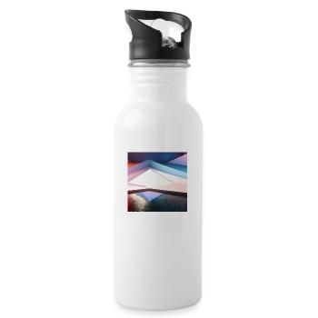 Geometric, 3D Digital Art Design - Water bottle with straw - white - Right