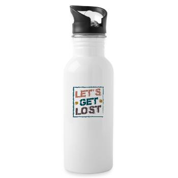 Let´s get Lost - Trinkflasche mit integriertem Trinkhalm - Weiß - Rechts