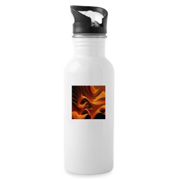 Alles ist aus Wellen 9 - Trinkflasche mit integriertem Trinkhalm - Weiß - Rechts