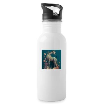 im Einklang mit der Natur Giraffe - Trinkflasche mit integriertem Trinkhalm - Weiß - Rechts