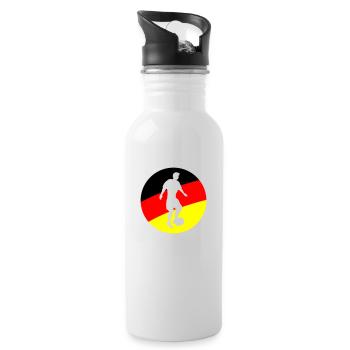 Footballeur Allemagne - Gourde avec paille intégrée - blanc - Droite