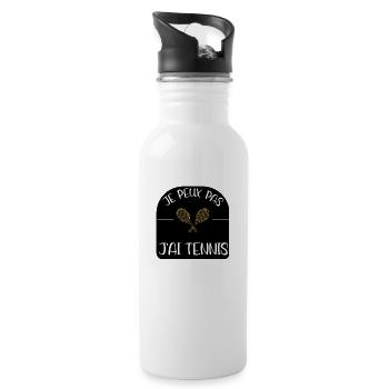 J'peux pas, j'ai tennis. - Gourde avec paille intégrée - blanc - Droite