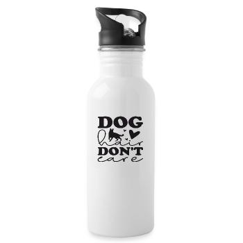 Dog hair don´t care - Trinkflasche mit integriertem Trinkhalm - Weiß - Rechts