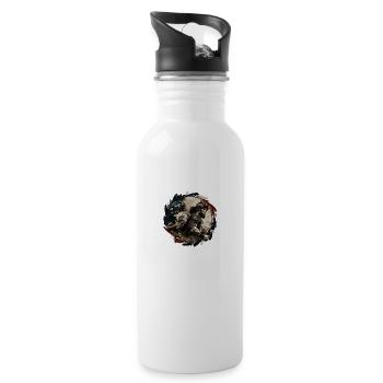 American Football - Spieler - Logo - Touchdown - Trinkflasche mit integriertem Trinkhalm - Weiß - Rechts
