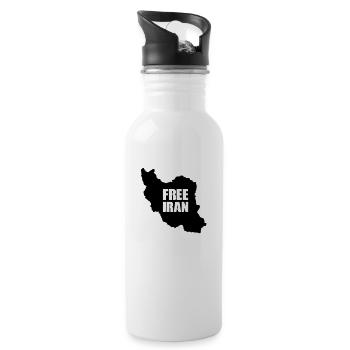 iran free - Trinkflasche mit integriertem Trinkhalm - Weiß - Rechts