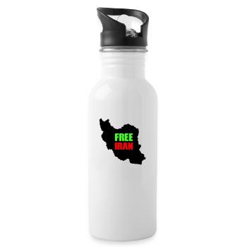 iran free - Trinkflasche mit integriertem Trinkhalm - Weiß - Rechts