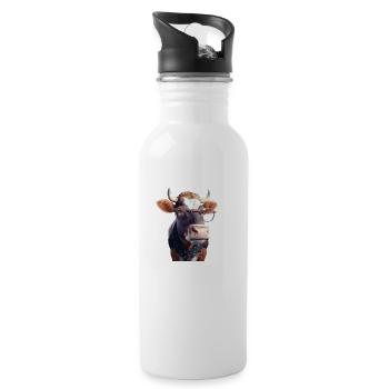 Madame la vache - Trinkflasche mit integriertem Trinkhalm - Weiß - Rechts