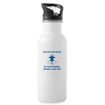 Seepfadfindergesetz Gelübde - Trinkflasche mit integriertem Trinkhalm - Weiß - Rechts
