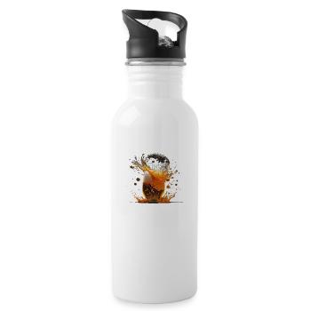 Cool Beer Shirt Explosion in Beer Glass - Water bottle with straw - white - Right