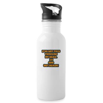 funny non-thinking design / funny sayings - Water bottle with straw - white - Right