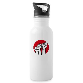 fists1a - Water bottle with straw - white - Right