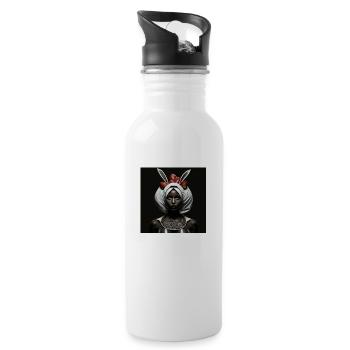 black women WHITE RABBIT HIDES EASTER EGGS - Water bottle with straw - white - Right