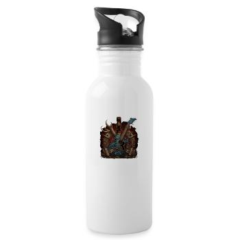Motif heavy metal pour les amateurs de bière - Gourde avec paille intégrée - blanc - Droite