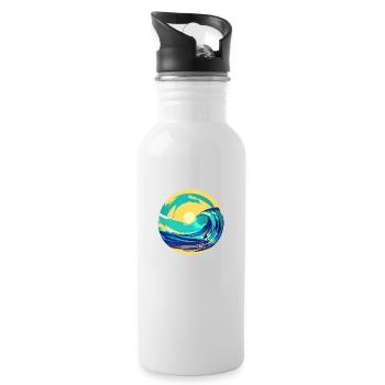 Surfer Surfboard Surfing Surfing - Water bottle with straw - white - Right
