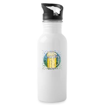 Becher - Trinkflasche mit integriertem Trinkhalm - Weiß - Rechts
