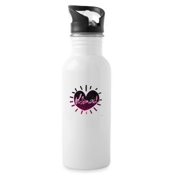Heart - Water bottle with straw - white - Right