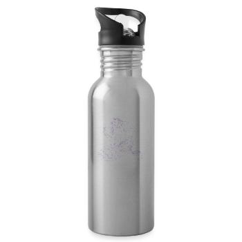 Siren Mythical Retro Sea Mermaid Princess neon - Water bottle with straw - silver - Right