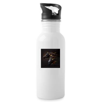 Fiery horse n°12 - Water bottle with straw - white - Right