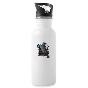 Fantasy frog - Water bottle with straw - white - Right