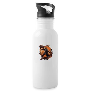Basket Spieler - Trinkflasche mit integriertem Trinkhalm - Weiß - Rechts