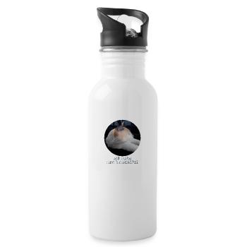 All cats are beautiful - Water bottle with straw - white - Right