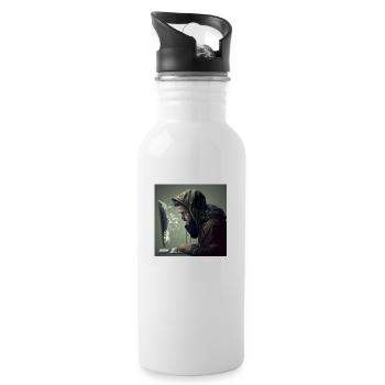 Programmierer - Trinkflasche mit integriertem Trinkhalm - Weiß - Rechts