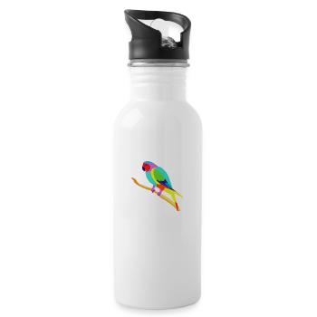 Vogelbesitzer Wellensittich Vogel Nymphensittich - Trinkflasche mit integriertem Trinkhalm - Weiß - Rechts