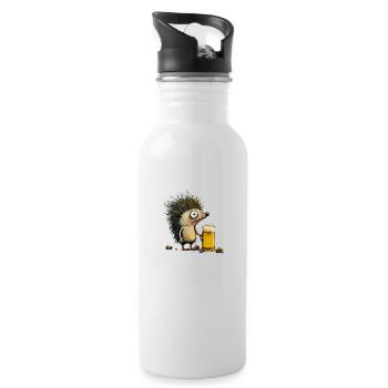 Design ohne Titel 111 - Trinkflasche mit integriertem Trinkhalm - Weiß - Rechts