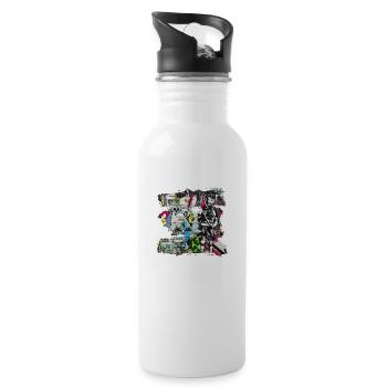 Graffiti style Splash hip hop couleurs peintre couleur - Gourde avec paille intégrée - blanc - Droite