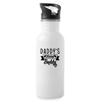 Daddy´s Fishing Buddy - Trinkflasche mit integriertem Trinkhalm - Weiß - Rechts