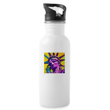 Statue of Liberty - Water bottle with straw - white - Right
