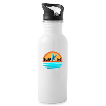 Surfing King - Water bottle with straw - white - Right