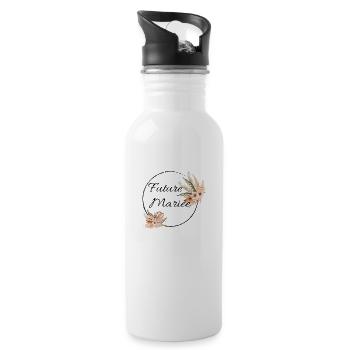 Future mariée floral - Gourde avec paille intégrée - blanc - Droite
