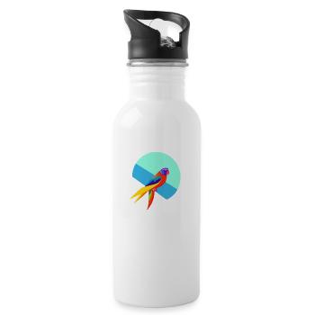 Nymphensittich Wellensittich Vogel Vogelbesitzer - Trinkflasche mit integriertem Trinkhalm - Weiß - Rechts