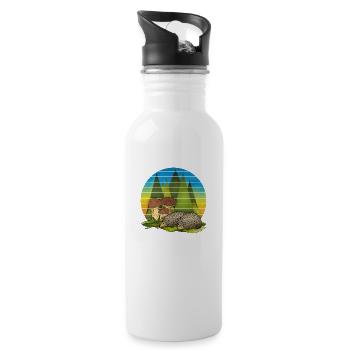 Igel - Trinkflasche mit integriertem Trinkhalm - Weiß - Rechts