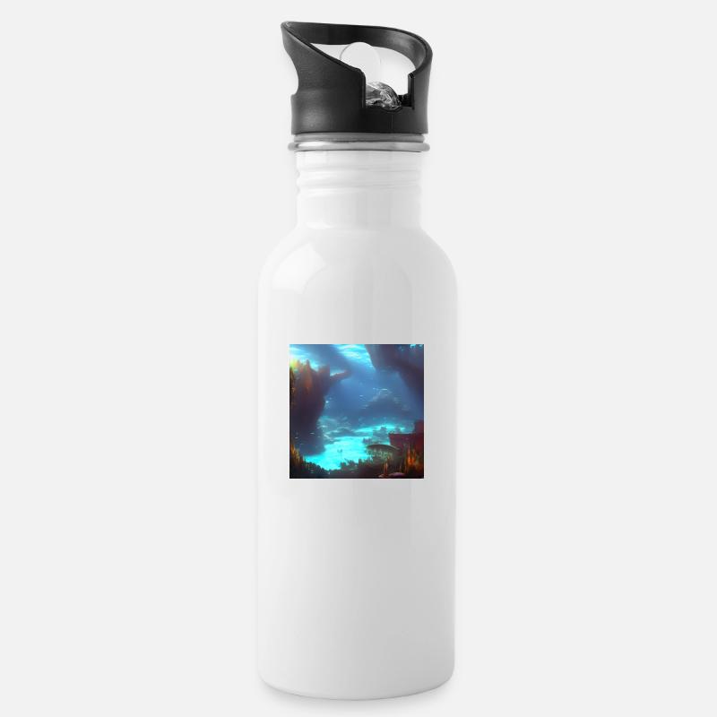 Underwater 01 - Water bottle with straw - white