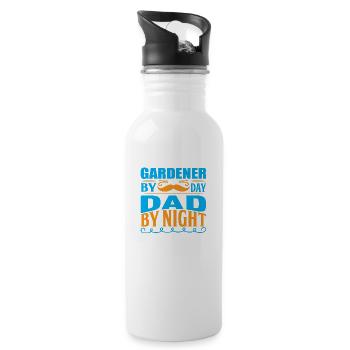 Gardener by Day Dad by Night - Water bottle with straw - white - Right