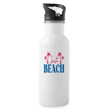 Just Beach - Trinkflasche mit integriertem Trinkhalm - Weiß - Rechts