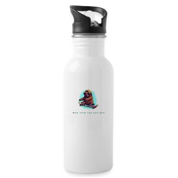 How slow can you go - Trinkflasche mit integriertem Trinkhalm - Weiß - Rechts