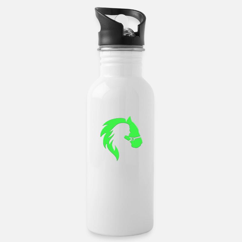 Optical illusion art psychadelic retro forms - Water bottle with straw - white