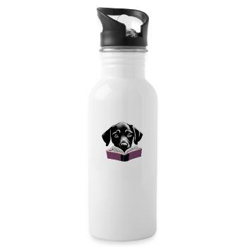 Dog Books Labrador Dog Book Read Dog Owner - Water bottle with straw - white - Right