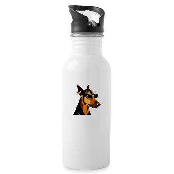 Chien Propriétaire Chiens Terrier Propriétaire de chien - Gourde avec paille intégrée - blanc - Droite